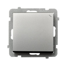 Выключатель 1-й проходной без рамки Ospel Sonata Серебро матовое