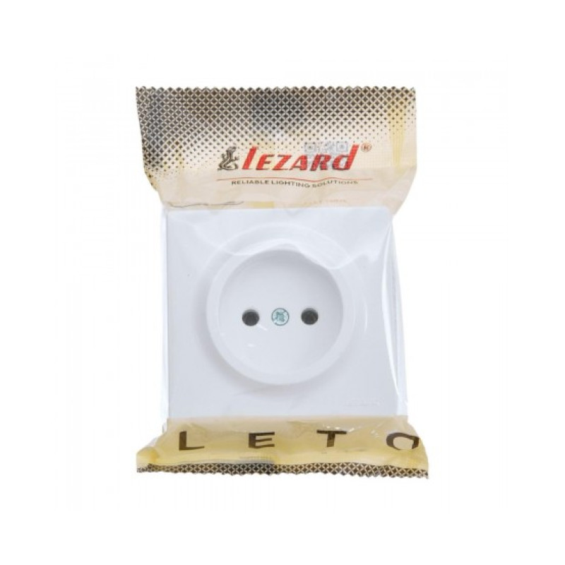 Розетка 1-на накладная б/с белый 752-0200-121B LETO Lezard