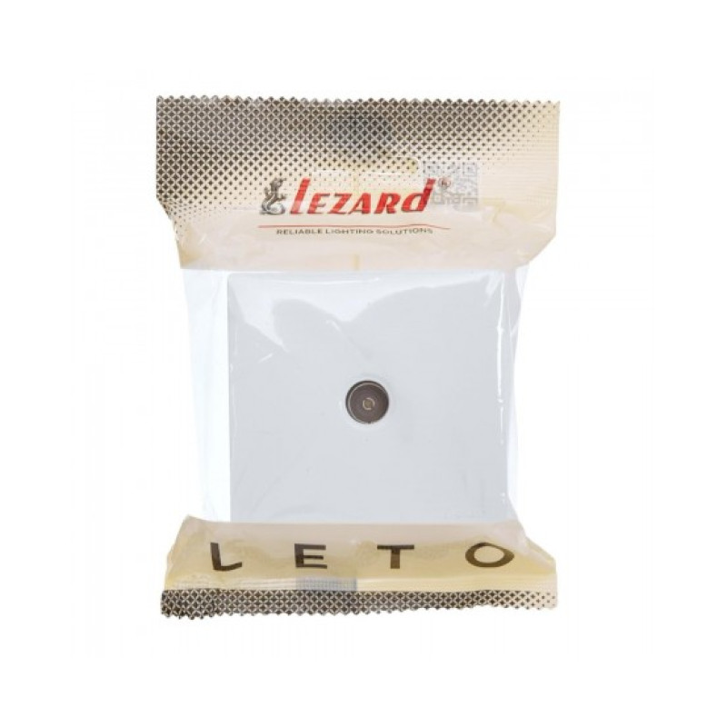 Розетка ТВ проходная накладная белый 752-0200-129 LETO Lezard
