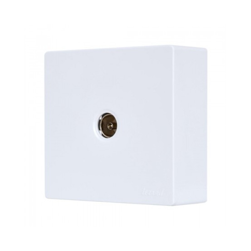 Розетка ТВ проходная накладная белый 752-0200-129 LETO Lezard