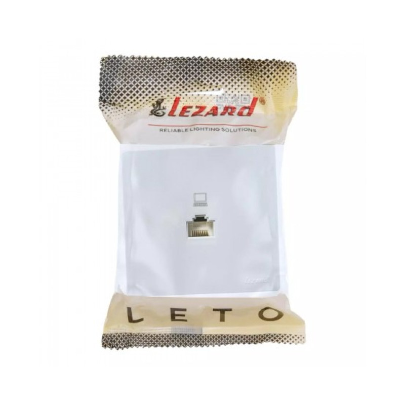 Розетка  комп'ютерна накладна білий 752-0200-139 LETO Lezard