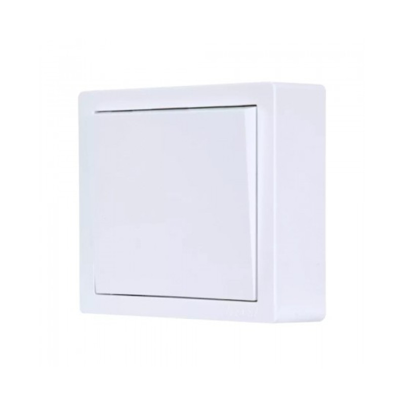 Вимикач 1-ий накладний білий 752-0200-100 LETO Lezard