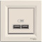 Розетка USB 2.0 5V DC, max 2.1 A Asfora Schneider Electric крем EPH2700223