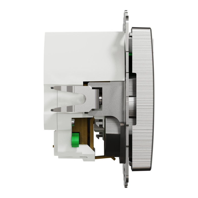 Розетка с заземлением+USB Мат алюм Sedna Elements Schneider Electric SDD170052