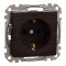 Розетка с заземлением и шторками венге Sedna Design Schneider Electric SDD181024