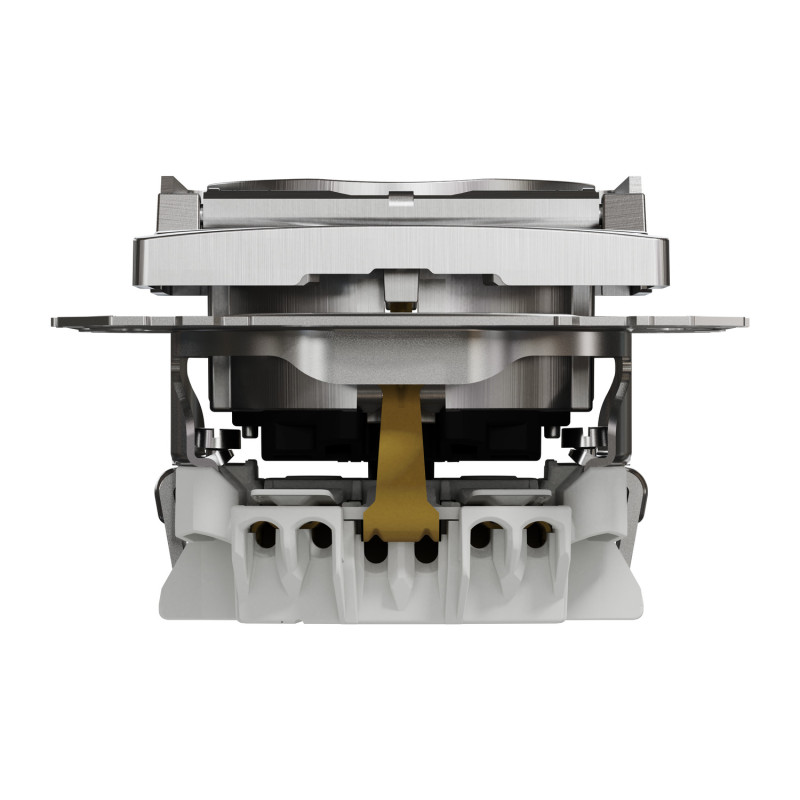 Розетка з заземленням шторками та кришкою матовий алюміній Sedna Design & Elements SDD170024