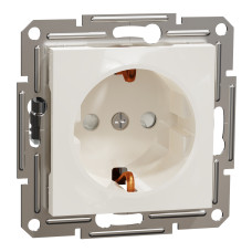 Розетка с заземлением и шторками без рамки Asfora Schneider Electric крем EPH2970223