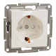 Розетка с заземлением и шторками без рамки Asfora Schneider Electric крем EPH2970223