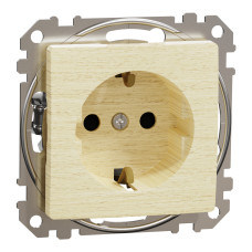 Розетка с заземлением и со шторками береза Sedna Elements Schneider Electric SDD180022