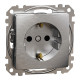 Розетка с заземлением и шторками матовый алюминий Sedna Elements Schneider Electric SDD170022