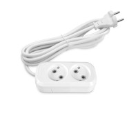 Удлинитель сетевой без заземления 2 гнезда 3м (2x1мм) белый TITANUM STANDARD (TF-ES210-3W)