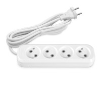 Удлинитель сетевой без заземления 4 гнезда 3м (2x1мм) белый TITANUM STANDARD (TF-ES410-3W)