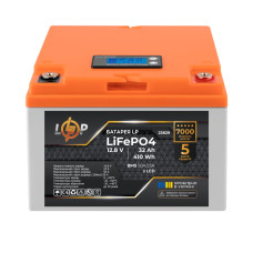 Акумулятор LP LiFePO4 12,8V - 32 Ah (410Wh) (BMS 50А/25A) пластик LCD для ДБЖ