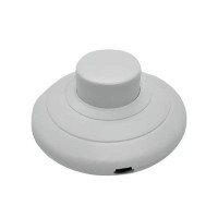 Выключатель кнопка ERKA 3002, 3А, круглая для торшеров, белая