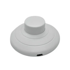 Выключатель кнопка ERKA 3002, 3А, круглая для торшеров, белая