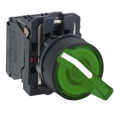 Двухпозиционный переключатель с подсв, с фикс. зеленый 1NO+1NC, 230-240V AC IP66 Schneider Electric