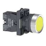 Кнопка ХА2 с нажатием тайком желтого цвета с пружинным возвратом, 1NO (XA2EA51)