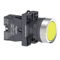 Кнопка ХА2 с нажатием тайком желтого цвета с пружинным возвратом, 1NO (XA2EA51)