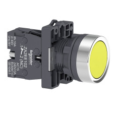 Кнопка ХА2 с нажатием тайком желтого цвета с пружинным возвратом, 1NO (XA2EA51)