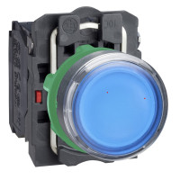 Кнопка с подсветкой в ​​сборе с самовозвратом, синяя, 1NO+1NC 230-240V AC IP66 Schneider Electric