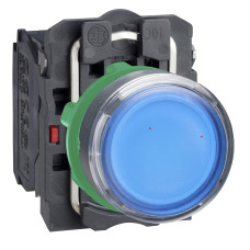 Кнопка с подсветкой в ​​сборе с самовозвратом, синяя, 1NO+1NC 230-240V AC IP66 Schneider Electric