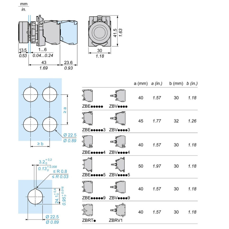 Кнопка с подсветкой с самовозвратом оранжевая 1NO+1NC 230-240V AC IP66 Schneider Electric