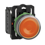 Кнопка с подсветкой с самовозвратом оранжевая 1NO+1NC 230-240V AC IP66 Schneider Electric