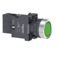 Кнопка с подсветкой со встроенной светодиодной лампой зеленого цвета, 1NO (XA2EW33M1)
