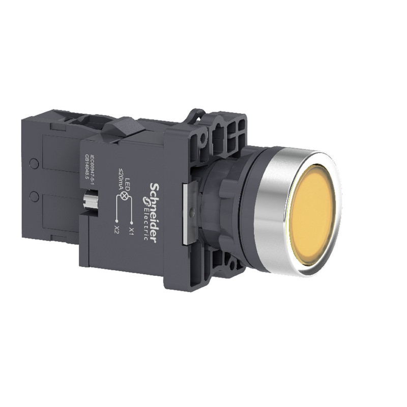 Кнопка с подсветкой со встроенной светодиодной лампой желтого цвета, 1NO (XA2EW35M1)