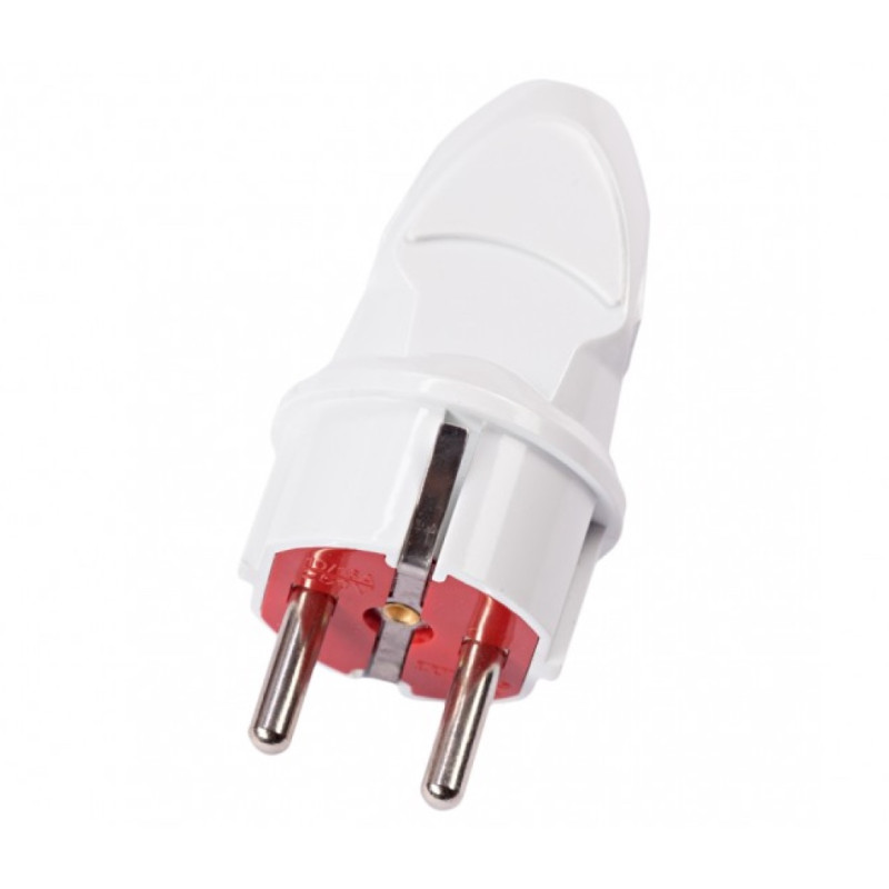 Вилка электрическая LUXEL с/из прямая белая 1002 new