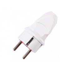 Вилка электрическая LUXEL с/из прямая белая 1002 new