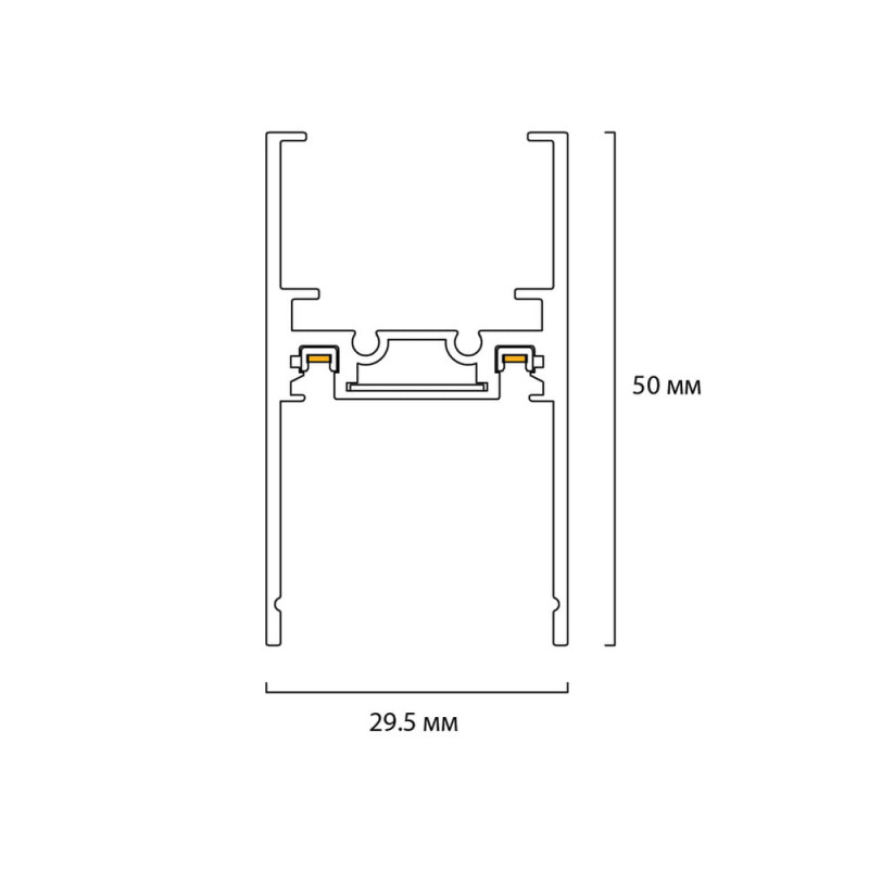 Шинопровод магнитный DTT накладной (подвесной) 2м черный Violux ( 320143 )