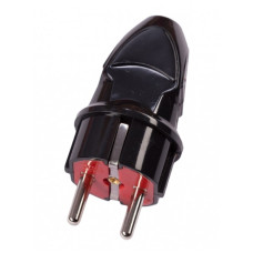 Вилка электрическая LUXEL с/из прямая черная 1102