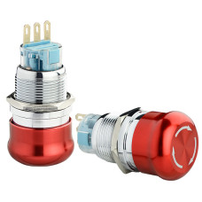 Кнопка металлическая АСКО-УКРЕМ TY 19C-S11/1 возврат поворотом 1NO+1NC (A0140010215)