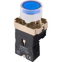 Кнопка с подсветкой со встроенной светодиодной лампой синего цвета, 1NO (XA2EW36B1)