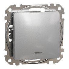 Переключатель одноклавишный перекрестный с подсветкой Sedna Design алюминий Schneider Electric SDD113107L