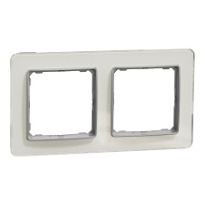 Рамка 2-х постовая белое стекло Sedna Elements Schneider Electric SDD360802