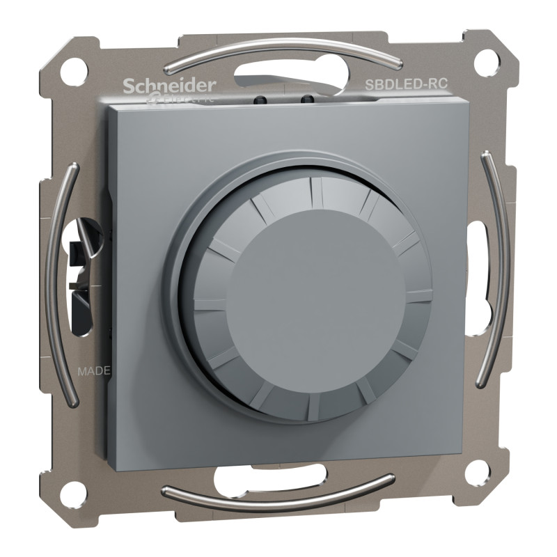 Світлорегулятор поворотний ЛЕД димер RC 370Вт Asfora Schneider Electric сталь EPH6800162