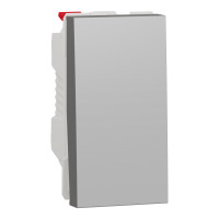 Выключатель 1-клавишный (1 модуль) 10А Unica New Schneider Electric алюминий NU310130