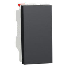 Выключатель 1-клавишный кнопочный (1 модуль) 10А Unica New Schneider Electric антрацит NU310654