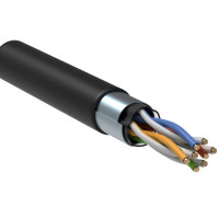 Витая пара ЗЗКМ cat5E F/UTP 4х2х0,51 наружный черный экранированный (1м) 7091002