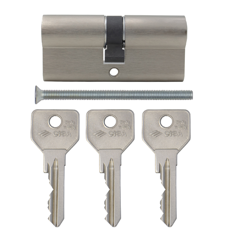 Циліндр CISA C2000 70 (35*35) нікель матовий 3 ключі 