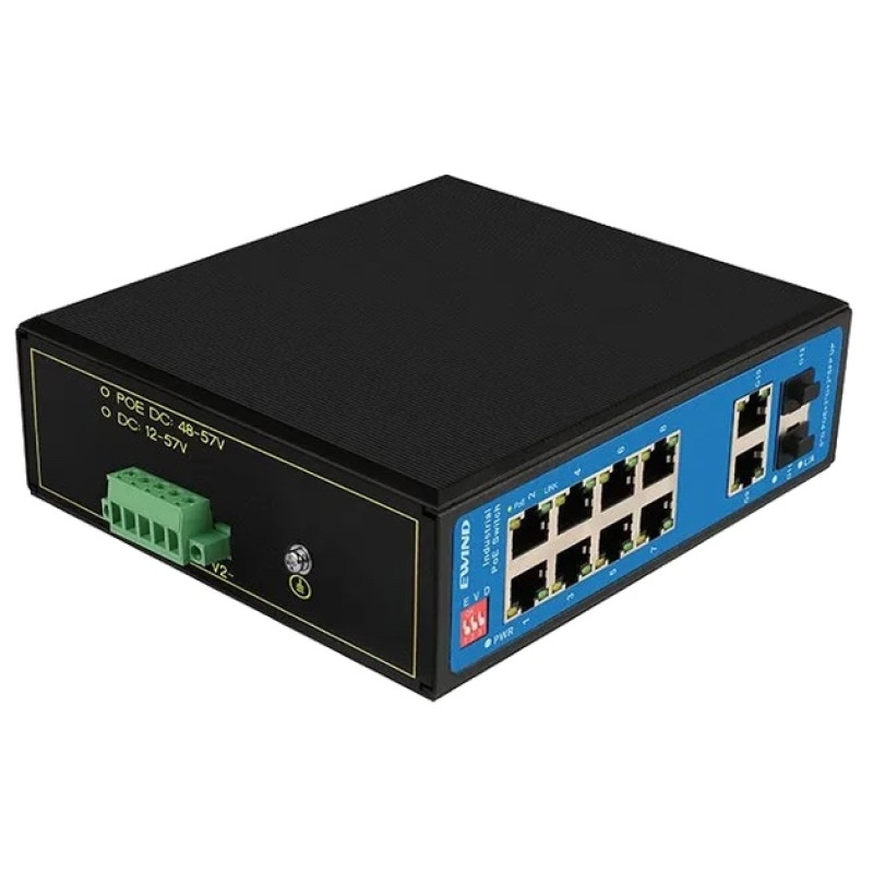 Коммутатор 12 портов неуправляемый Ewind EW-PIS1812-8GE