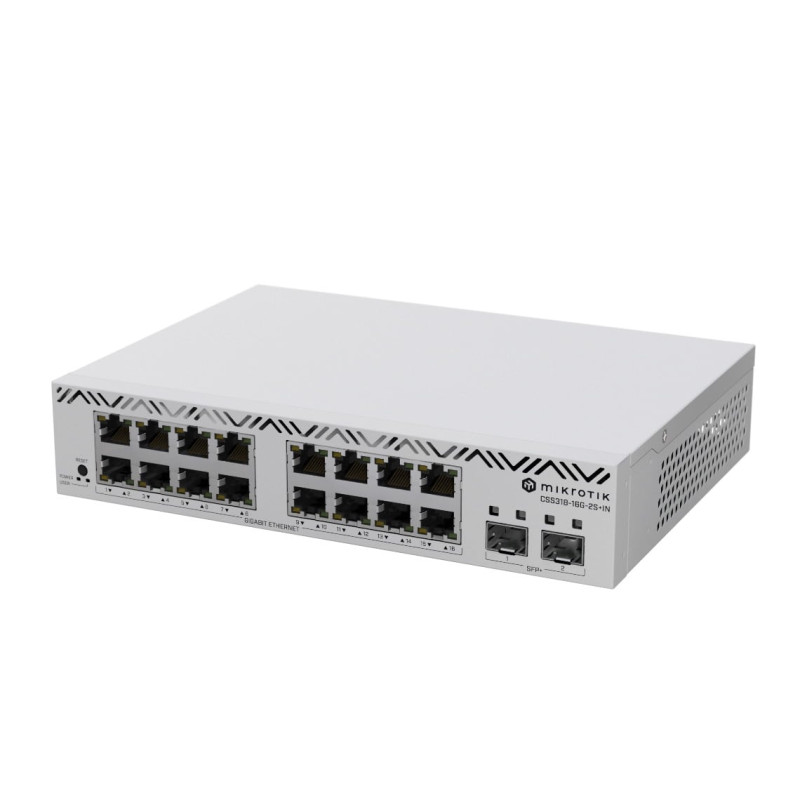 Коммутатор 16 портов управляемый MikroTik CSS318-16G-2S+IN
