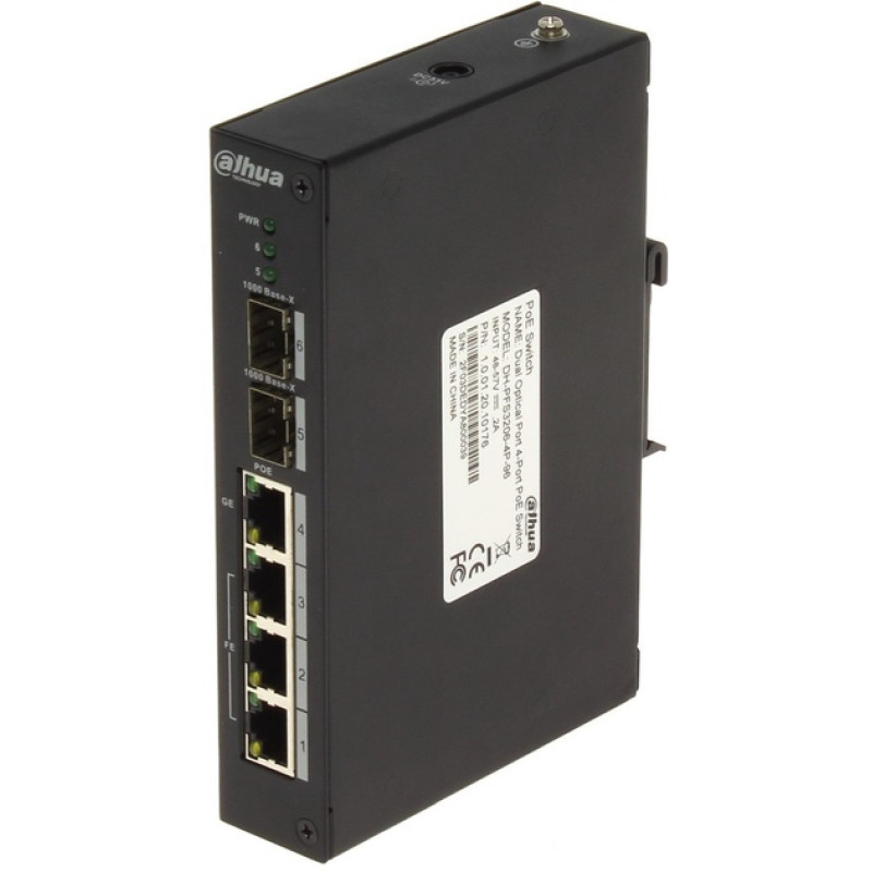Коммутатор 4 порта управляемый Dahua DH-PFS4206-4P-120 POE