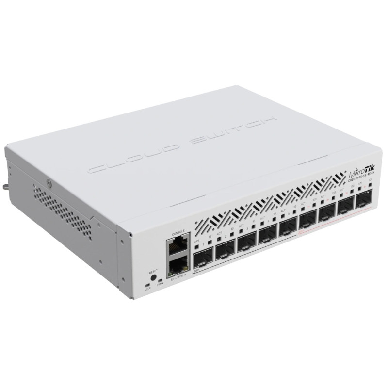 Комутатор 9 портів керований MikroTik CRS310-1G-5S-4S+IN 10G SFP+ 
