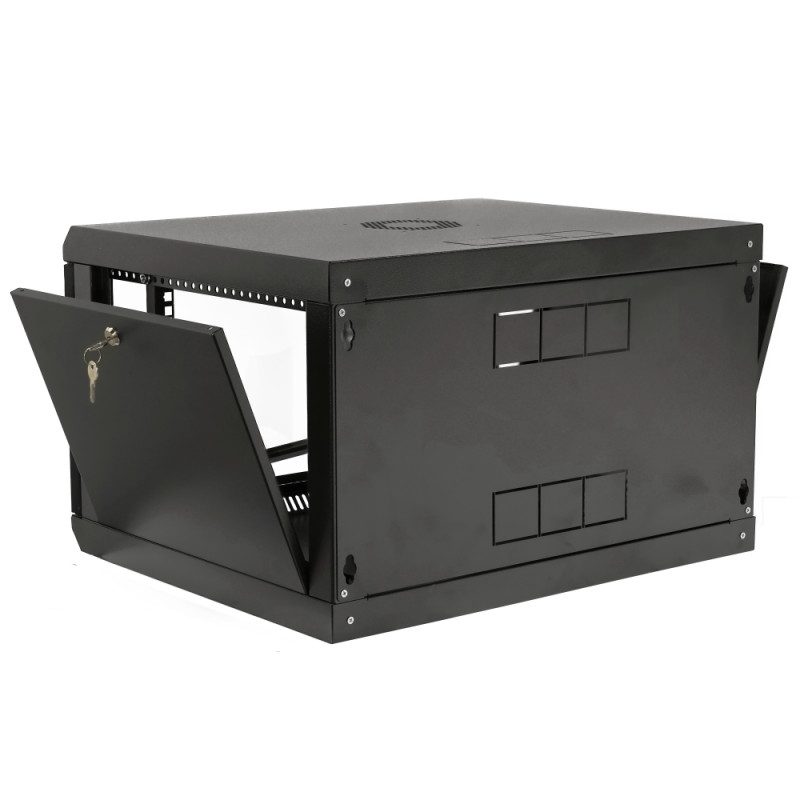 Шкаф коммуникационный 19" 6U, 600x500x373мм акриловое стекло, черный