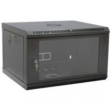 Шкаф коммуникационный 19" 6U, 600x500x373мм акриловое стекло, черный