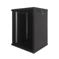 Шафа комунікаційна EServer 12U 600х350х637 скло, чорна