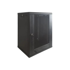 Шкаф коммуникационный EServer 12U 600х600х637 стекло, черный